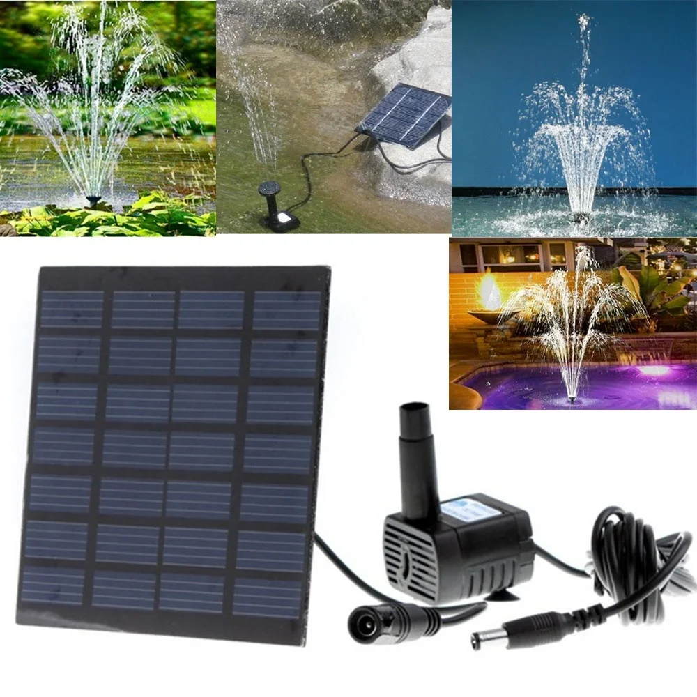 

Solar Powered Water Pump Panel Pond Fountain Submersible Pool Aquarium Garden Plants Landscape Watering Kit
