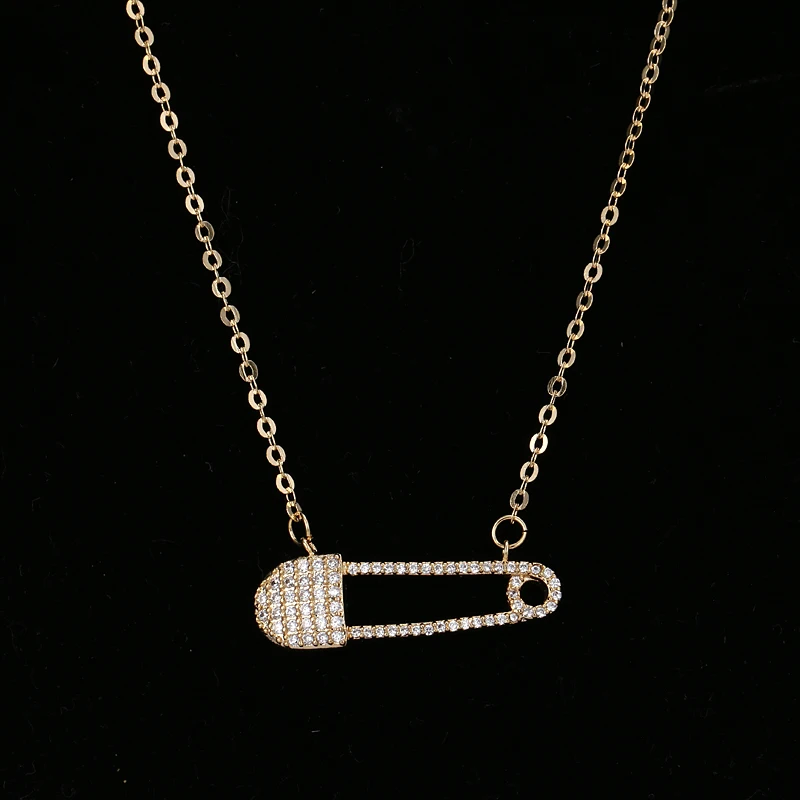 EMMAYA уникальное роскошное ожерелье крошечный CZ Pave Pin ожерелье для женщин модное колье Femme ювелирные изделия