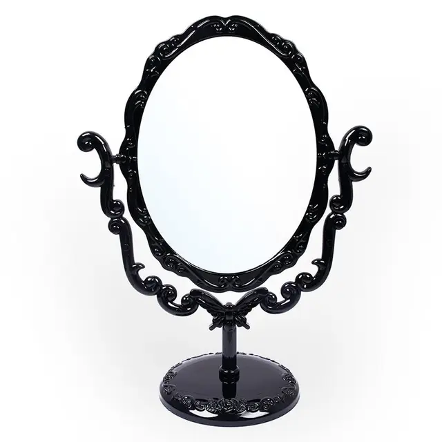 Makeup Stand Desktop Rotatable Gothic Large Size Rose Mirror Black Makeup Stand Desktop Rotatable Gothic Large Size Rose Mirror Black Standing Cosmetic 57701