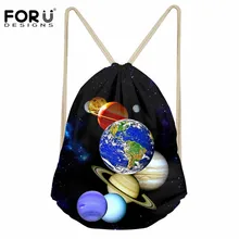 FORUDESIGNS/мини-сумки на шнурке с 3D принтом в виде планеты; женские сумки для хранения Mochila; модные школьные сумки для подростков; sac a dos; рюкзак