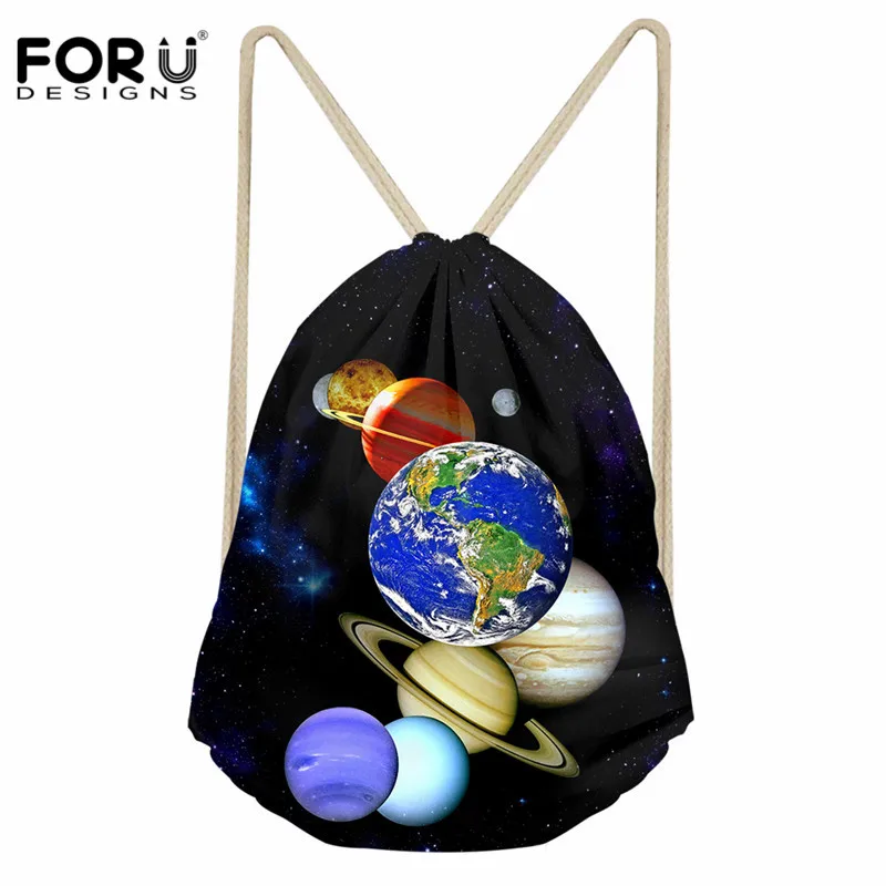 

FORUDESIGNS 3D Planet Print Mini Drawstring Bags Women Mochila Storage Bags Fashion School Bags for Teenagers sac a dos Backpack