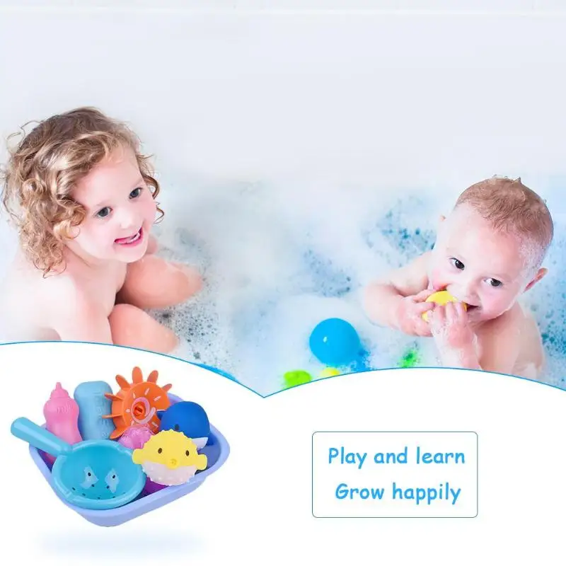 Мягкая поплавковая сжимаемая детская игрушка для ванны летняя детская плавательный бассейн Ванна Набор для игры в воду Забавный детский