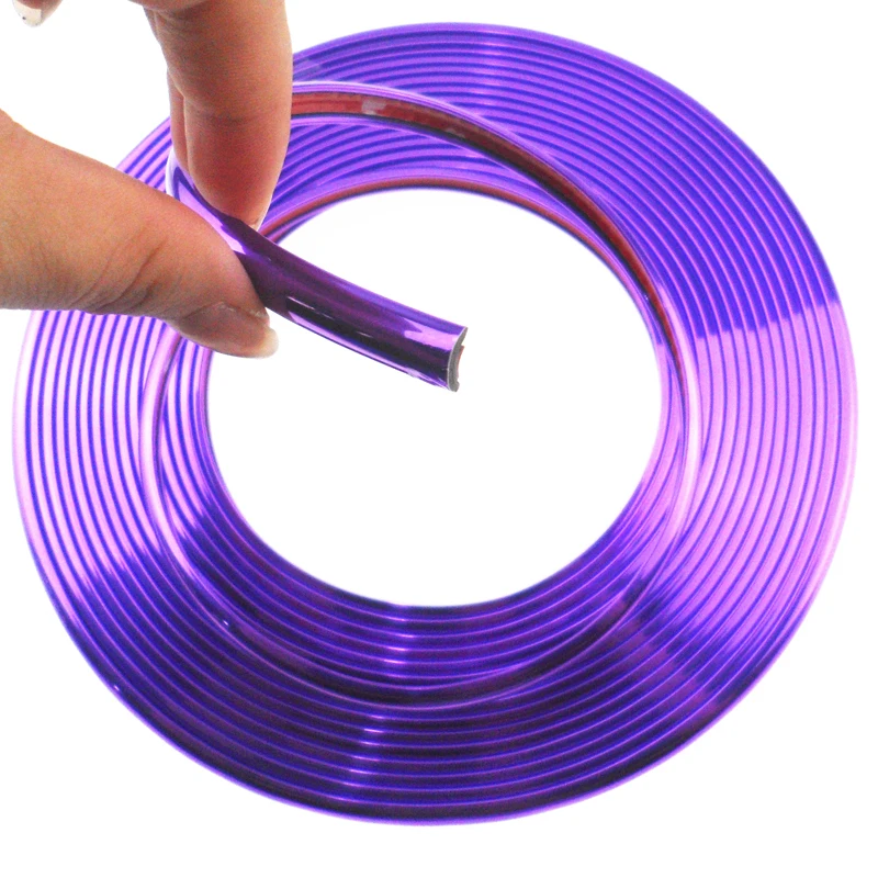 

8M/Roll Car Wheel Protector Hub Sticker Car Decorative Styling Chromium Plated Strip Rims blade Tire Protection Auto Accessories