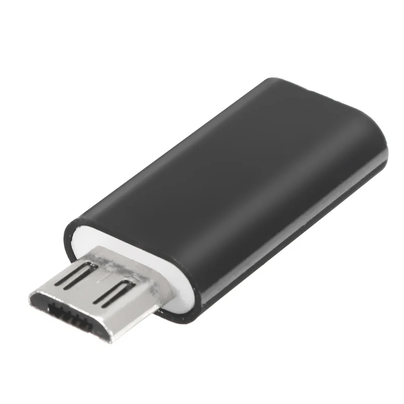 Type-C гнездовой разъем для Micro USB 2,0 Мужской USB 3,1 конвертер данных адаптер высокоскоростной Android сертифицированные аксессуары для сотовых телефонов - Цвет: Black