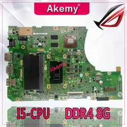 Akemy X556UV Материнская плата ноутбука I5-CPU DDR4-8G Оперативная память для ASUS X556UQ X556UV X556UB X556UR X556U Тесты плата X556UV материнская плата