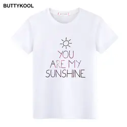 Buttykool 2018 Новый Для мужчин футболка Мягкий хлопок Для мужчин футболка модная футболка мужская повседневная футболка с принтом короткий
