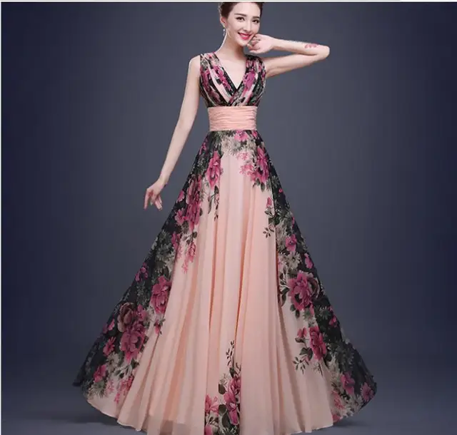 simple printed gown design
