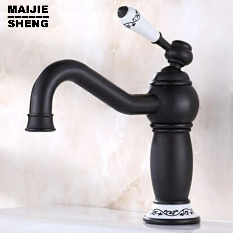 블랙 브론즈 세라믹 분지의 수도꼭지 욕실 블랙 수도꼭지 싱크 수돗물 수도꼭지 360 로ronasink tapbasin