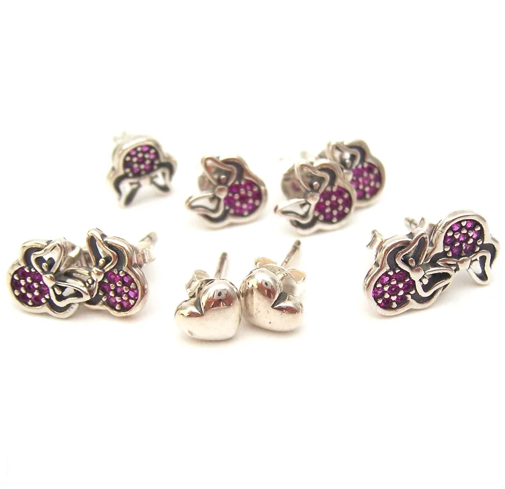 

SSVWGEH12 5X 100% Authenticity S925 Sterling Silver Earrings SilverBead Fit European Charms Bracelet diy jewelry Lampwork