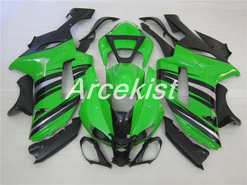 Высокое качество Abs Обтекатели комплект подходит для kawasaki Ninja ZX6R 636 2007 2008 07 08 6R bodyкузов набор бесплатно на заказ Зеленый