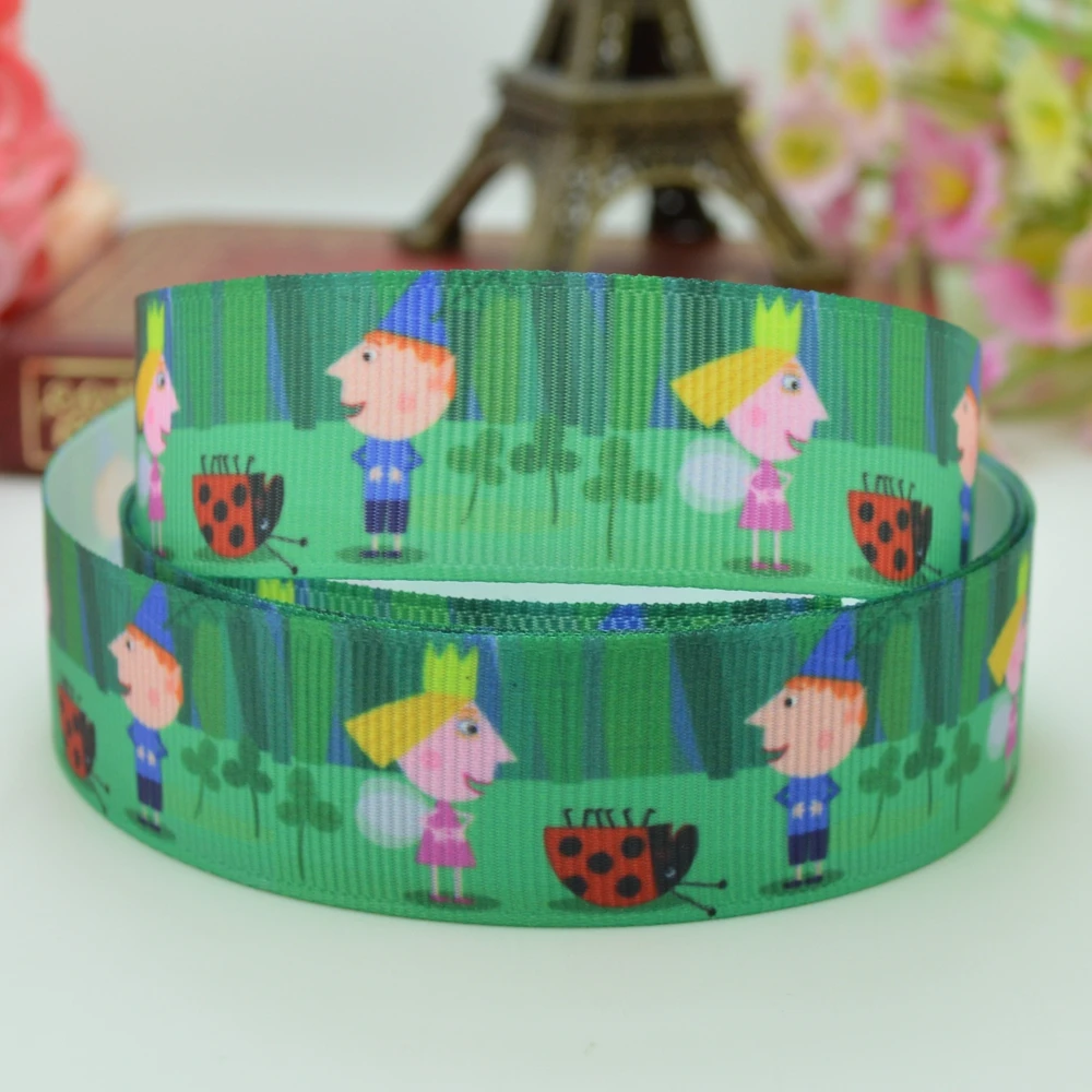 DUWES 7/8 &quot22 мм 2 5 10 50 ярдов Божья коровка мультфильм печатных grosgrain ленты волос лук