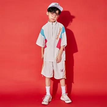

Fashion Kid Street Dancing Hip Hop Dance Clothes Boys Handsome Jazz Dance Costume Performance Dance Wear DQL163