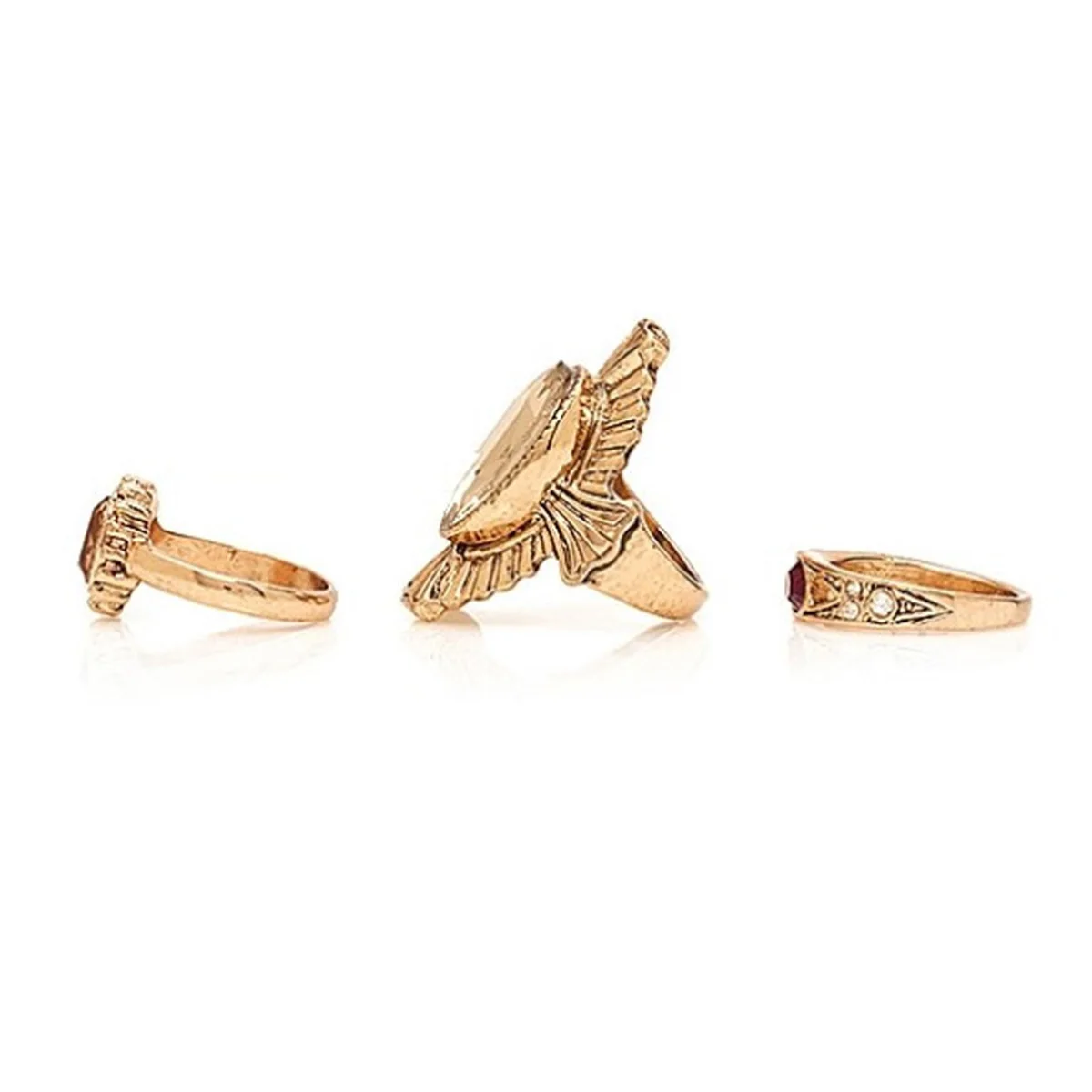 3pcs/Set Gold Color Midi Ring Sets Women Luxury Big Crystal Boho Beach Vintage Turkish Punk Knuckle Ring Female Charms Jewelry
