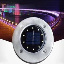 Солнечные дисковые огни 8/12 светодиодный фонари на солнечных батарейках для освещения тропинки наружная Водонепроницаемая подсветка для сада для двора палубы лужайки патио