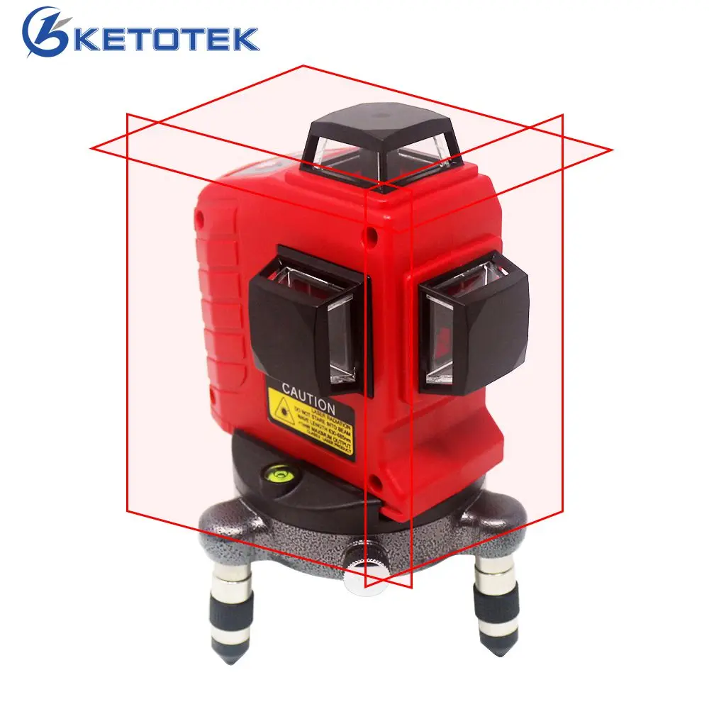 

12 Lines Red Laser Level 3D Self-leveling Horizontal Vertical 360 Degree Adjustment Higher Visibility Red Laser Beam Lines