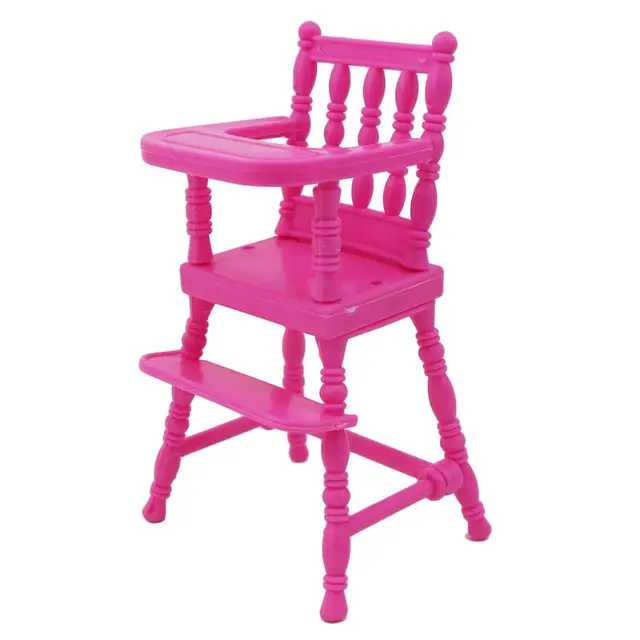 Plastic Pink High Chair Furniture Toy For Barbie Doll