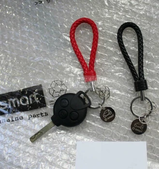 

Black/Red Braided keychain key ring Case For MERCEDES BENZ SMART