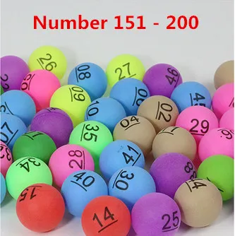 Huieson 50 шт./упак. Красочные развлечений шарики для пинг-понга с номером для настольного тенниса для лотерейный игровой рекламы 2,4 г - Цвет: Colorful 151 200