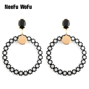 

NeeFu WoFu new Drop Star Earrings Resin Big Earring Large Long Brinco Ear Accessories Oorbellen Christmas Gift