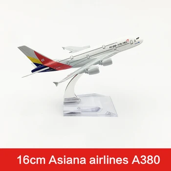 

16cm Asiana Airlines Airplane Model A380 Metal Diecast Aviation Model Asiana Airways Aircraft Model Decorative Scale Toys 1:400