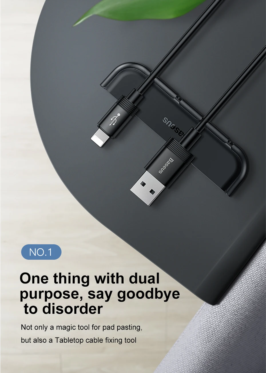 Baseus USB Кабельный органайзер управление Winder протектор провода шнур держатель закаленное Пленка Установка инструмент для iPhone XS Max XR X