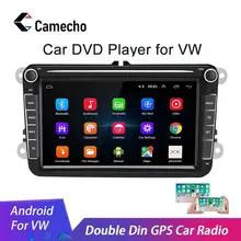 Camecho 2 Din Android 8,1 автомобильный Радио gps Мультимедиа для Volkswagen Skoda Octavia golf 5 6 touran passat B6 polo tiguan jetta yeti