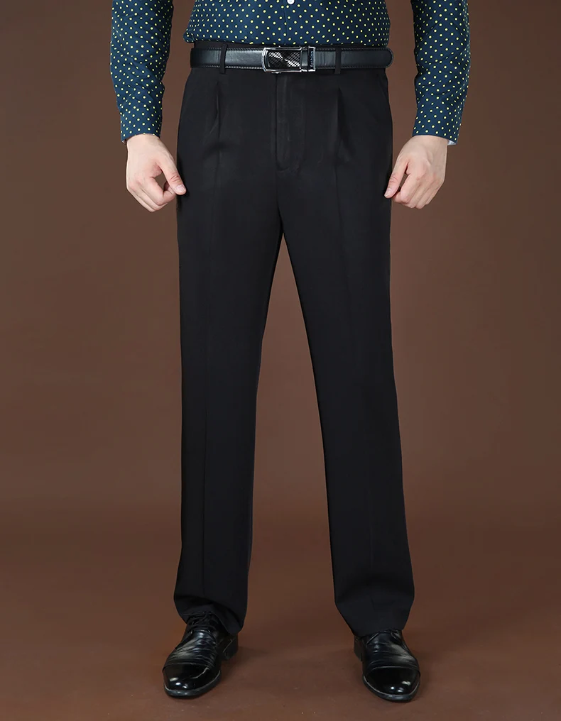 29-44 высокое качество бренд мужской костюм брюки классический стрейч черный плюс размер длинные молнии Бизнес Формальные свободные прямые мужские брюки
