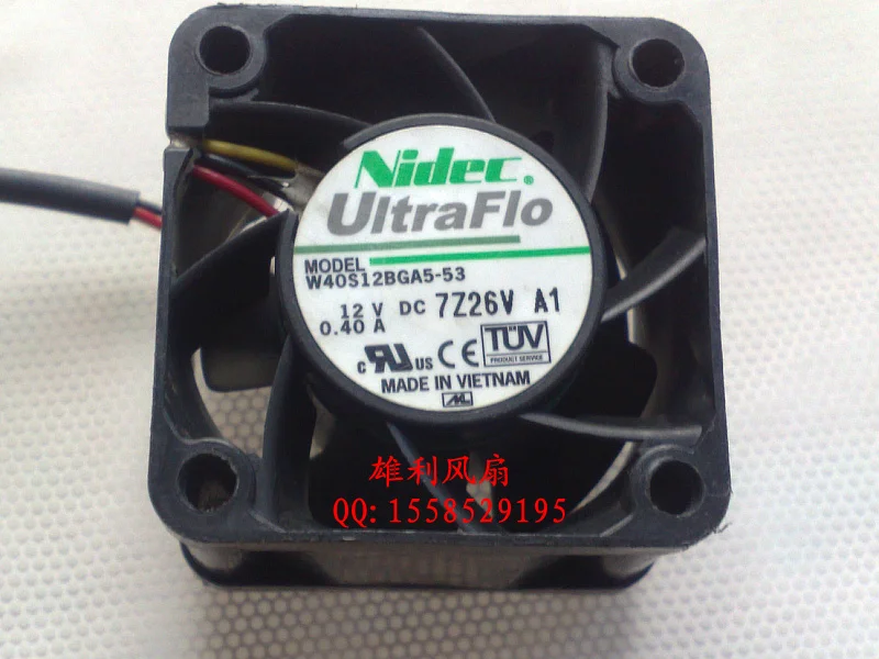 Оригинальный внешний вентилятор охлаждения NIDEC UltraFlo W40S12BGA5-53 12V 0.40A 4 см 4028 дюйма