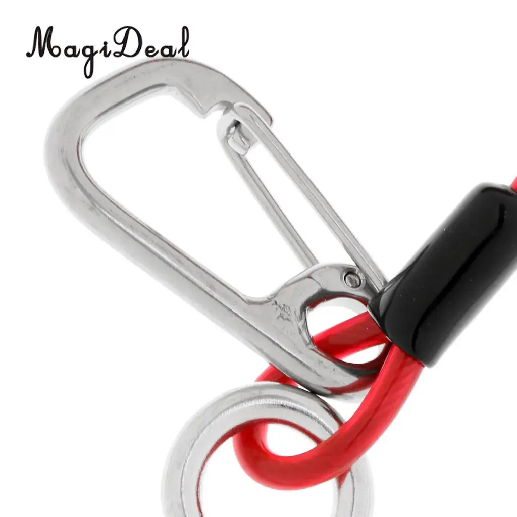 MagiDeal High Strength Scuba Diving Reef Double Hooks&Spiral Coil Lanyard+Carabiner Kit for Drift Dive Swiming Underwater Sport
