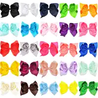 25PCS 8 inch Big Large Hair Bows Alligator Clips Grosgrain Ribbon Hairgrip Bowknot Boutique Childrens Girls Hair Accessories