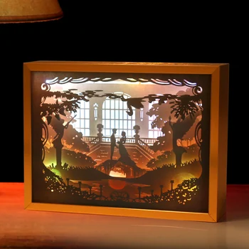 

Paper Cut Light Box 3D Shadow Box Led Night Light Photo Picture Frame