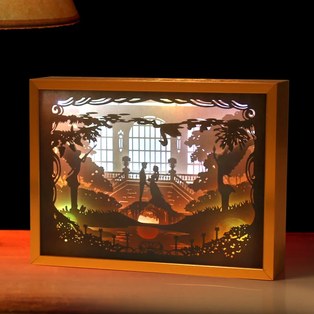 Paper Cut Light Box 3D Shadow Box Led Night Light Photo Picture Frame