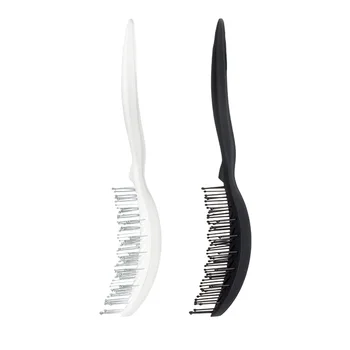 

2PCS Row Hair Brush Plastic Hairbrush Ribs Comb Massage Comb for Barber