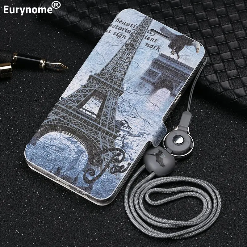 Flip Case For Oneplus 6t 6 Cartoon Flower Simple Book Stand Pu Leather Cover for 5t 5 one plus | Мобильные телефоны и