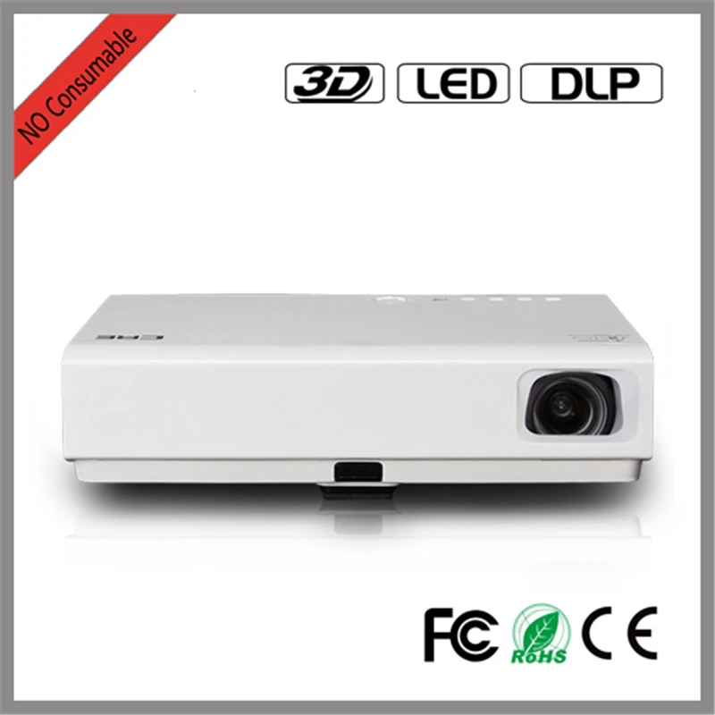 Fashionable Screen Free TV DLP Projector with bright 3000lumen,1280*800 support 1080P 3D projector with 3LED&dlp projector goodee projector