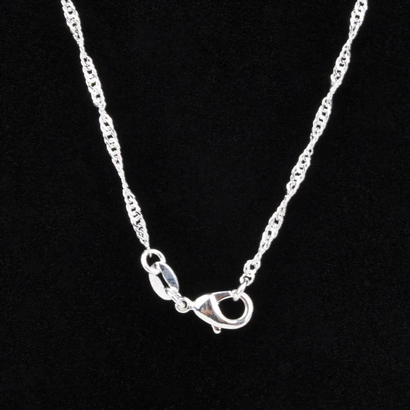 Shellhard Fashion Making Jewelry Vintage Silver Plated Water Wave Chain Figaro Flat Bead Chain Necklace Femme Bijoux 16-30inch