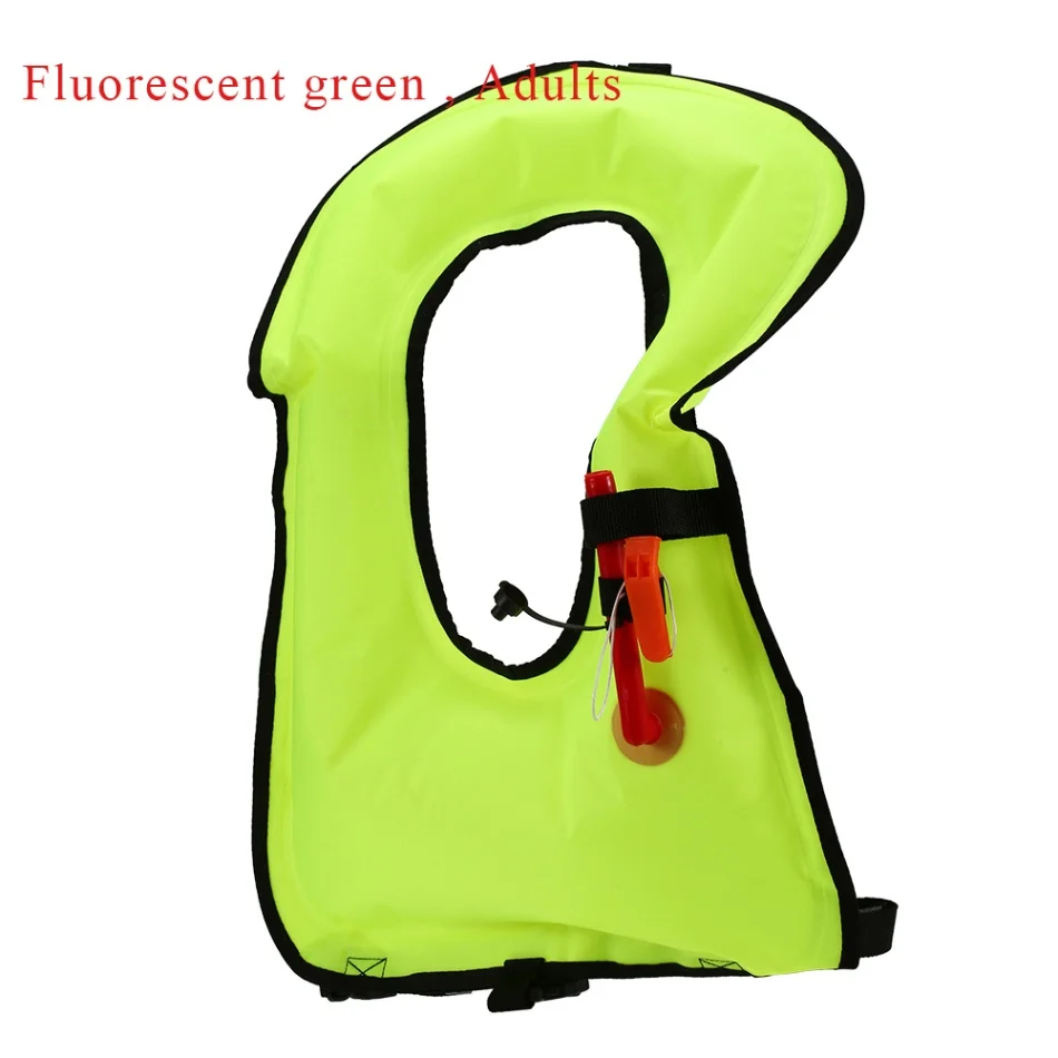 1 шт. Надувной Жилет Для Сноркелинга для детей, взрослых, спасательные куртки для подводного плавания, каякинга, для плавания на открытом воздухе, Спасательная куртка для выживания - Цвет: green Adults