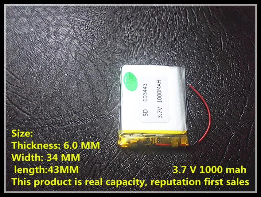 

PL603443 battery for GPS wholesale,1000MA Lithium Ion battery for MP3 player