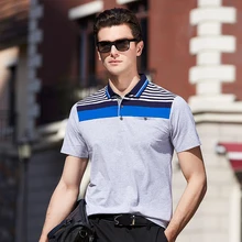 Новая мужская рубашка поло полосатая печать высокого качества с коротким рукавом Повседневная рубашка-Поло мужское поло рубашка Горячие продукты рубашки поло