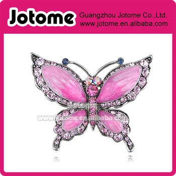 

Silver Tone Aurora Borealis Purple Crystal Rhinestone Multilayer Butterfly Brooch Pin