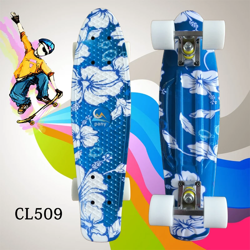 1PC Fashion Street Graffiti Style Printing Pattern Skateboard Complete 22 Inch Retro Cruiser Longboard Adult Skate Board