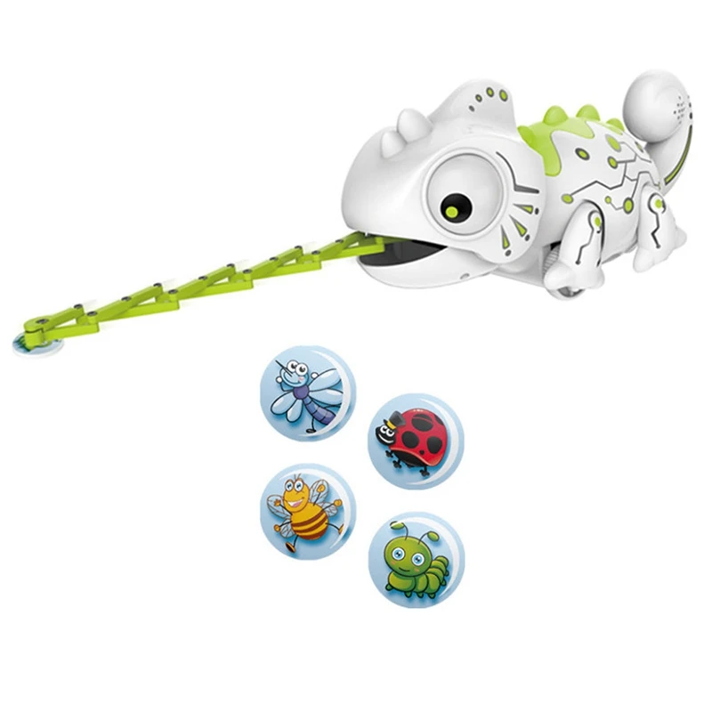 

Electronic Pets Toys Rc Robot Smart Chameleon Robotic Animals Can Eat Things Function Cute Intelligent Toys For Kids Children