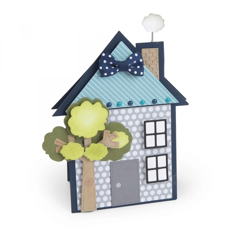 

Warm Cottage House With Tree Metal Cutting Dies Stencil for DIY Scrapbook Photo Album Embossing Card Making Decorative Crafts