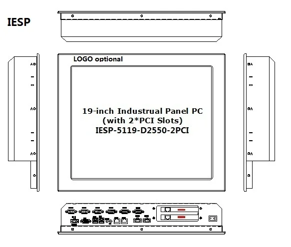 19 "промышленный сенсорный экран панели ПК, с 2 * PCI Слоты расширения, ATOM D2550 процессор, 2 ГБ Оперативная память, 32 ГБ SSD, 2glan, 6 * COM