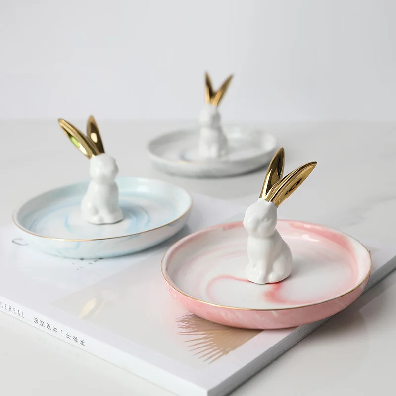 Small Flamingo Unicorn Pineapple Decorative Dish Plate Porcelain Jewelry Dish Necklace Ring Tray Storage Trinket Vanity Dish