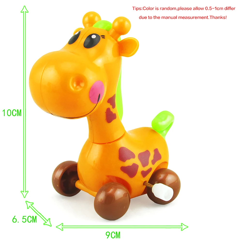 Cute Plastic Wind Up Clockwork Running Animal Giraffe Baby Kids Toy Random-Color 