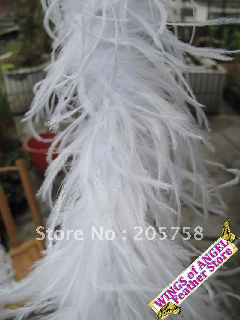1ply Ostrich feather boa, white feather boa, feather scarf 10pcs/lotin