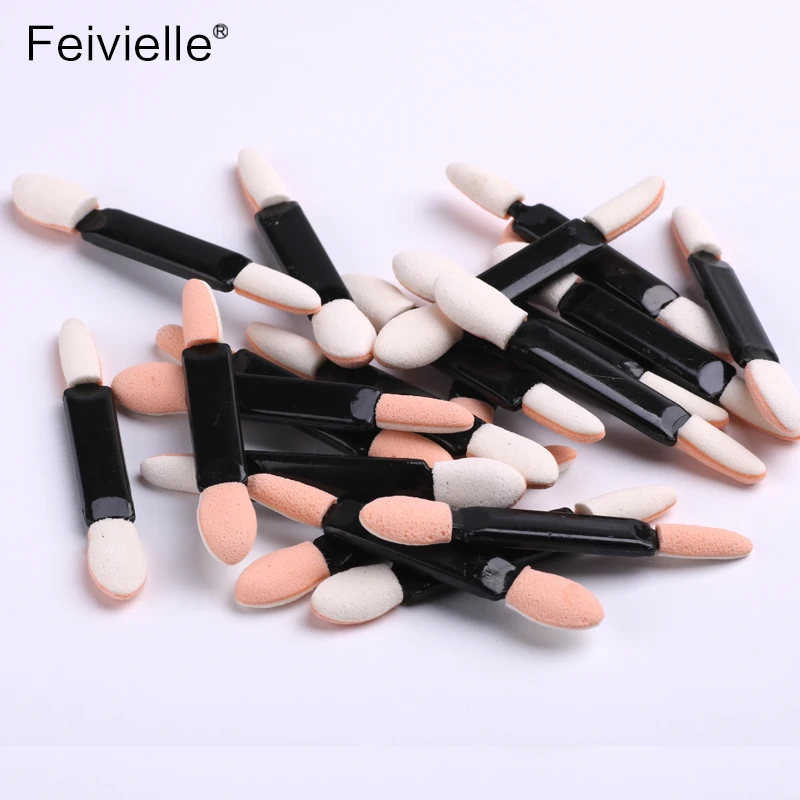 

Feivielle New 10Pcs Sponge Nail Powder Puff Brush 20pcs Double-sided Double-ended Eyeshadow Stick Makeup Manicure Nail Art Tool