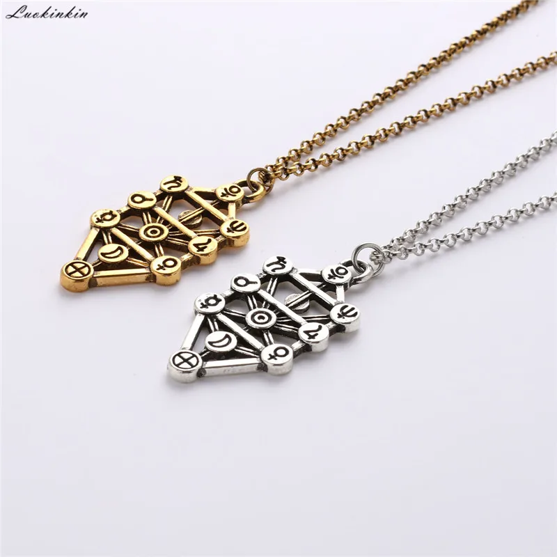 

golden&silvery geometric pendant necklace long vintage chain necklace for women accessories punk style jewelry
