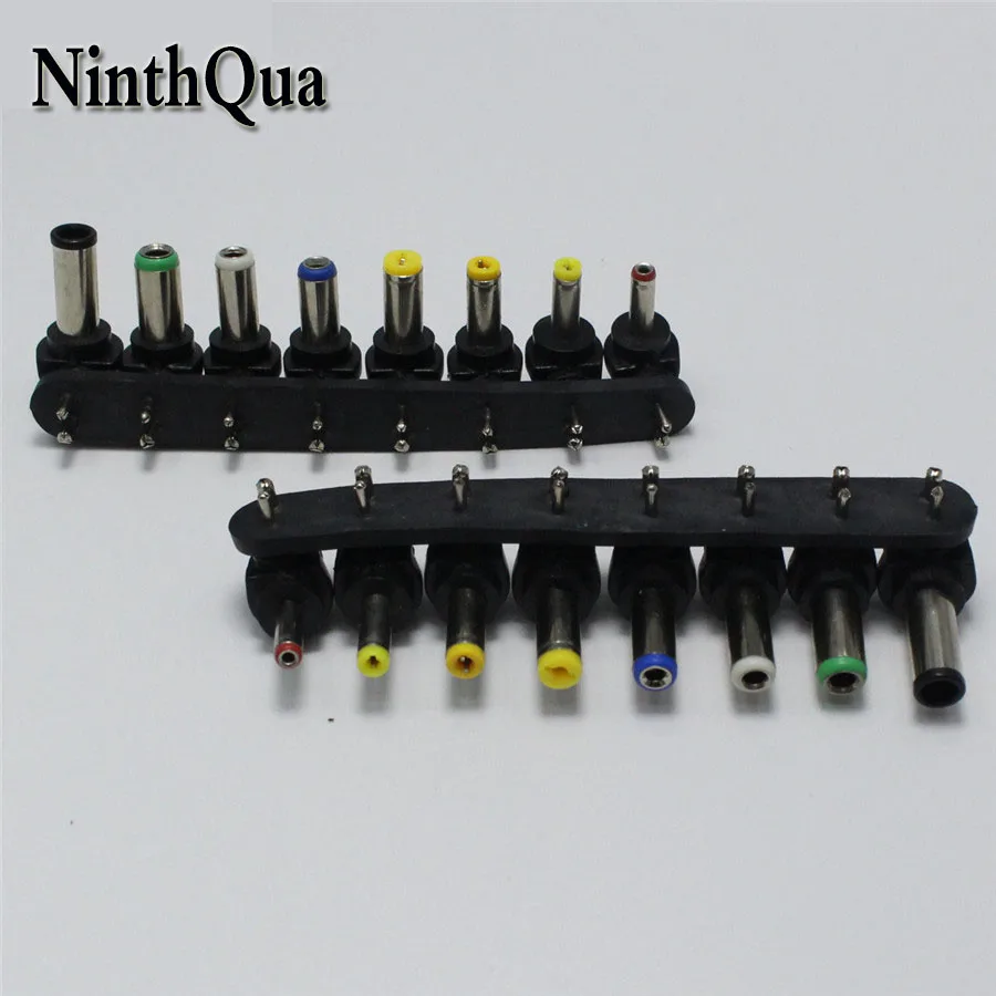 

8pcs/Set Round 2Pin Multi-type Female Jack to DC Plugs for AC Power Adapter Computer Connectors with cable for Notebook Laptop